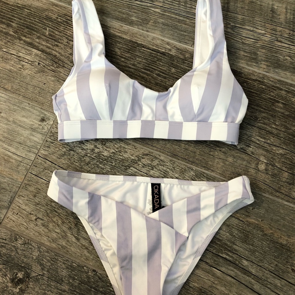 CIKADA BIKINI TOP AND BOTTOM LILAC SWIMSUIT